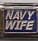 Navy wife - blue enamel 9mm Italian charm - Click Image to Close